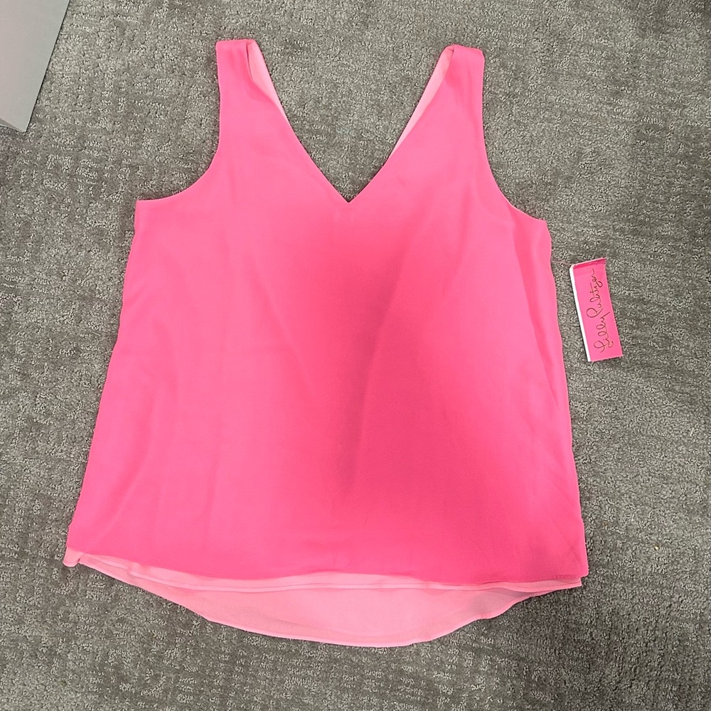 LP Sz M Two Tones Of Pink V-Neck Florin Top - Women's